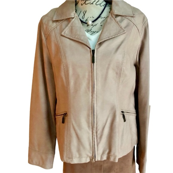 Alfani Jackets & Blazers - Leather Like Blush Short Jacket Size Large